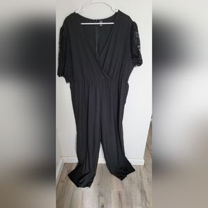Shein black romper with lace sleeves, worn once size 3xl
